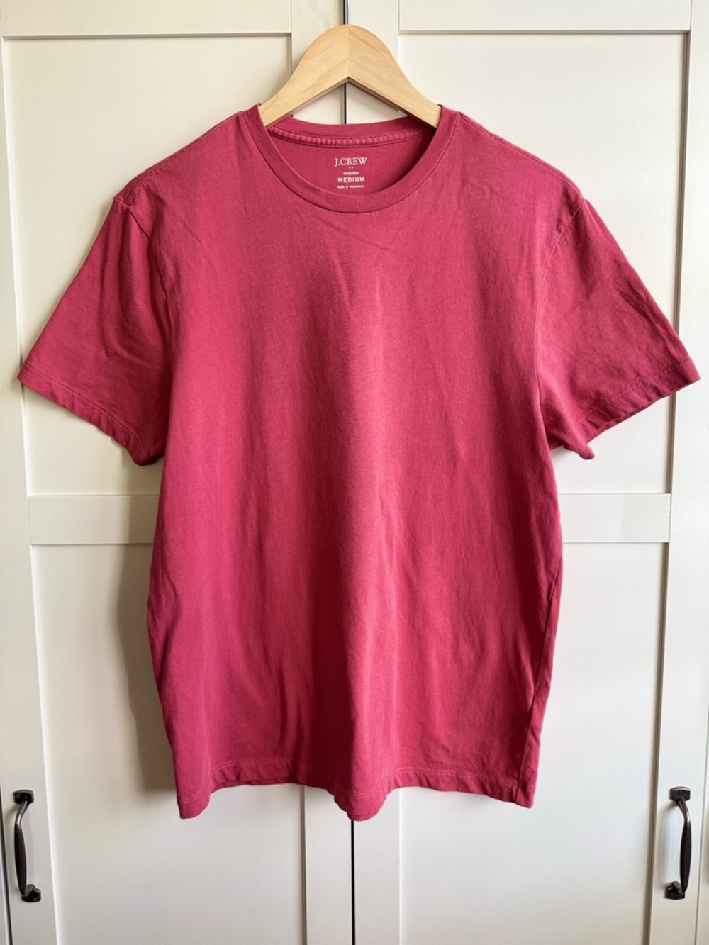 J.Crew Factory Cotton Washed Jersey Tee Light Red/Salmon Size Medium